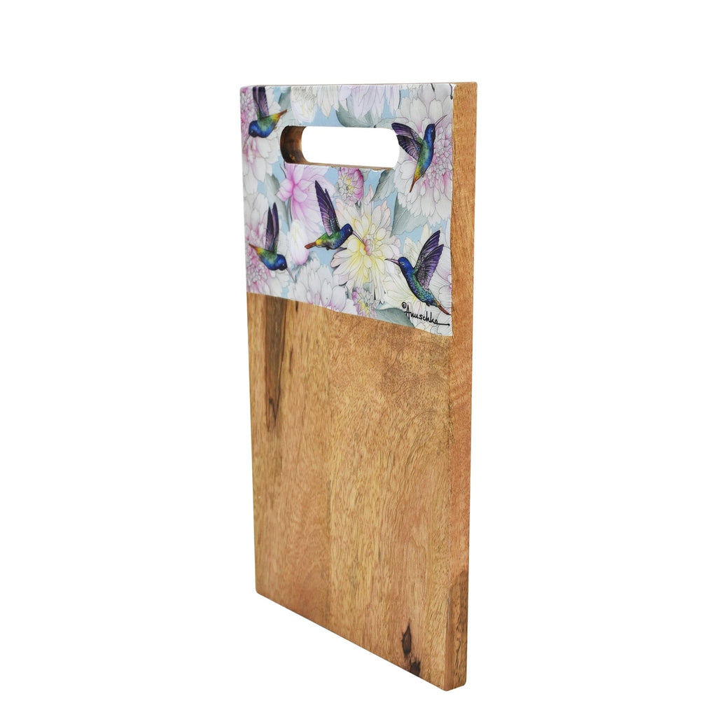 Wooden Printed Cutting Board - Durable, solid and lightweight mango wood - Birds
