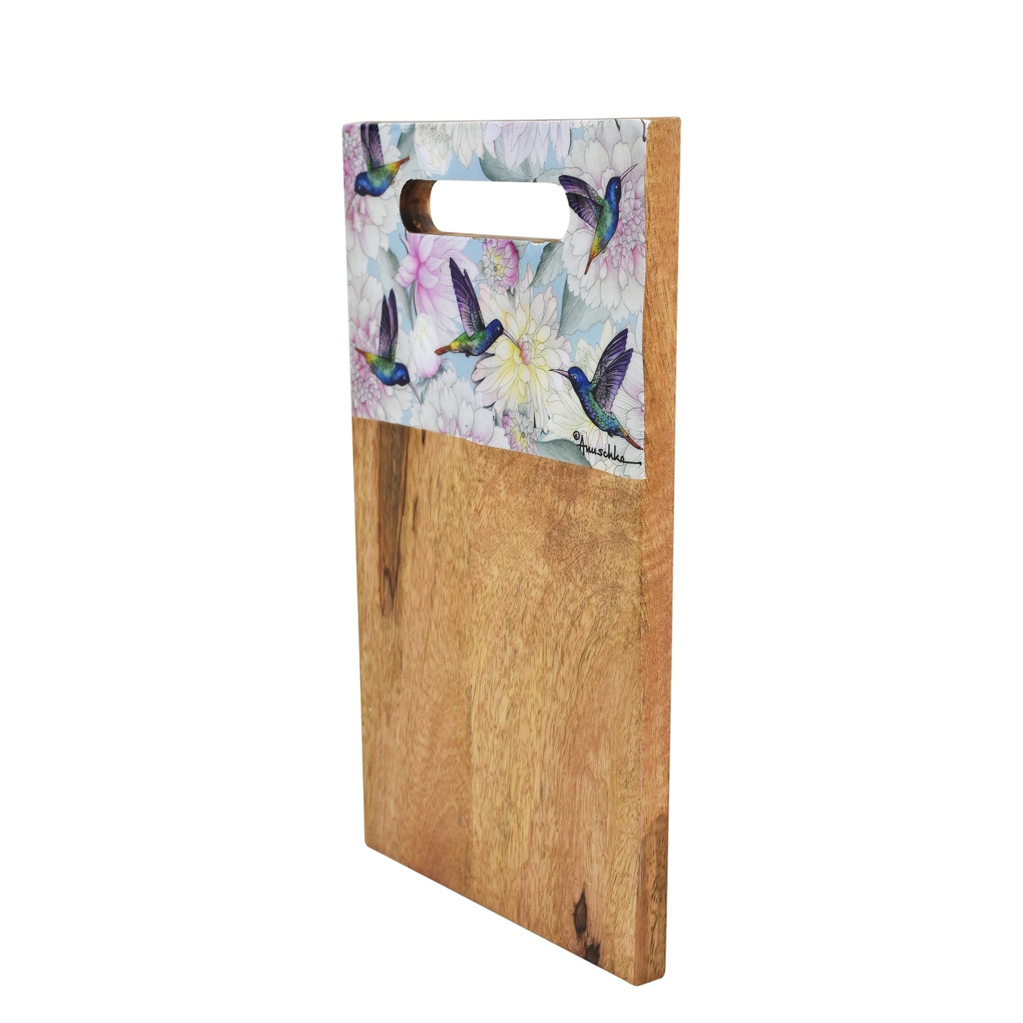 Wooden Printed Cutting Board - Durable, solid and lightweight mango wood - Birds