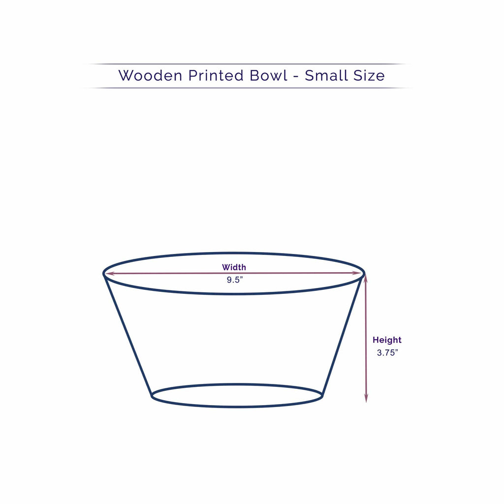 Wooden Printed Bowl - 25003