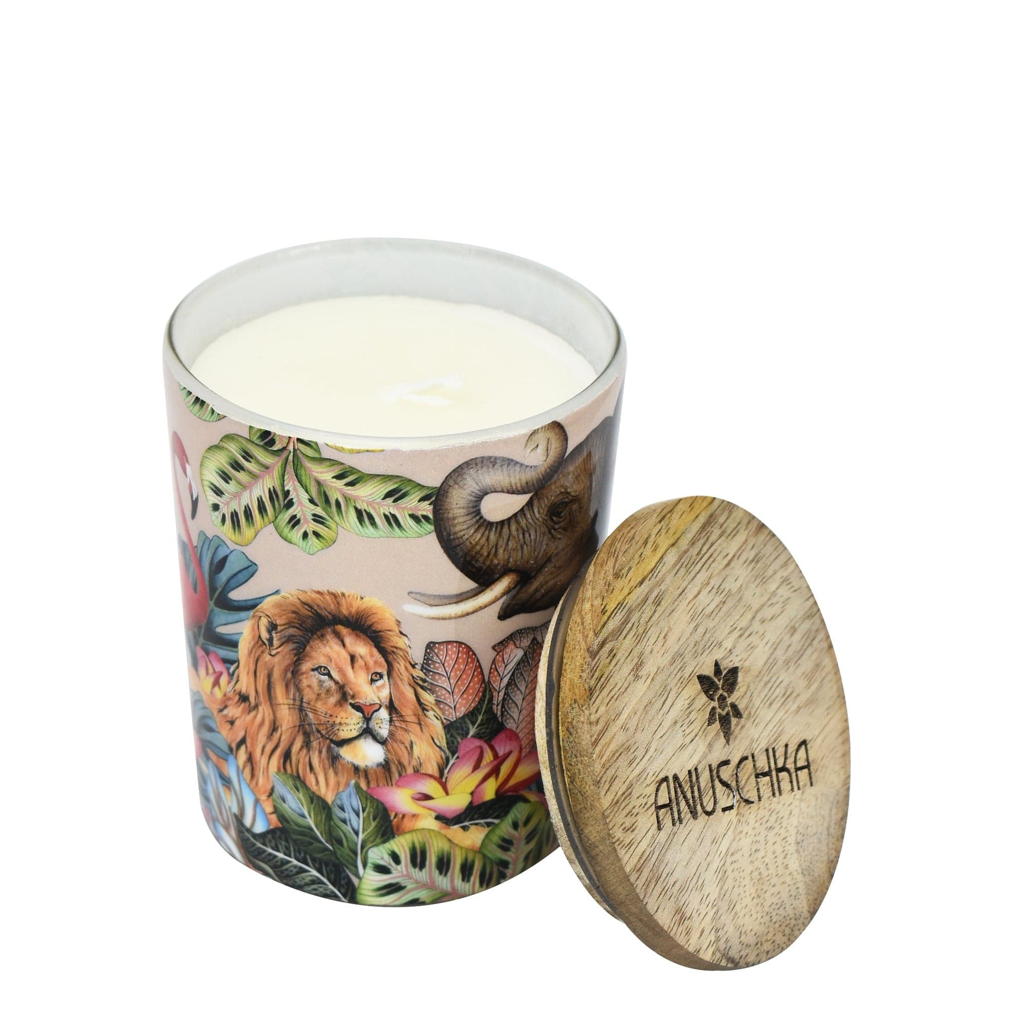 Fig Cinnamon - Animals Printed Glass Candle Jar