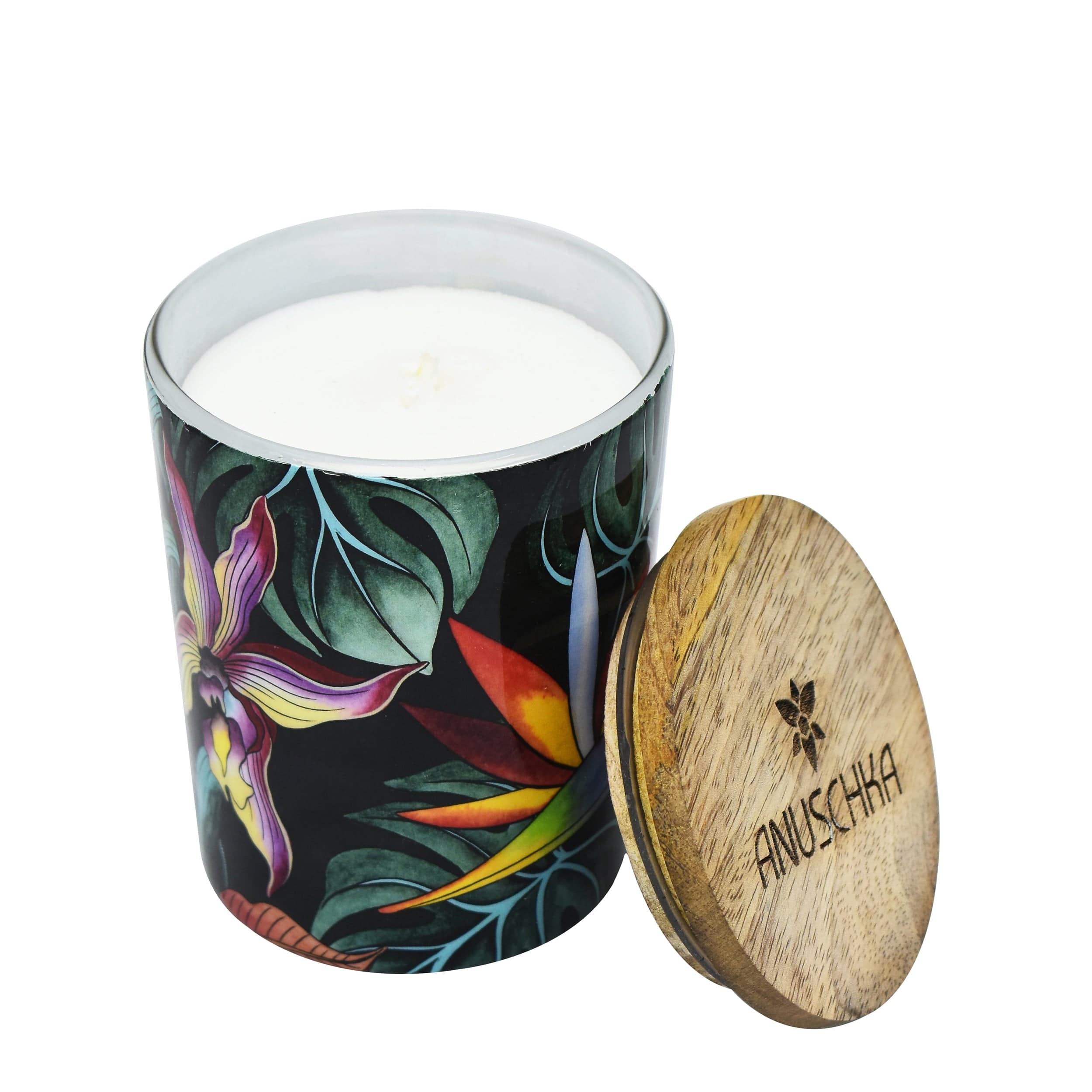 Lemongrass - Floral Printed Glass Candle Jar