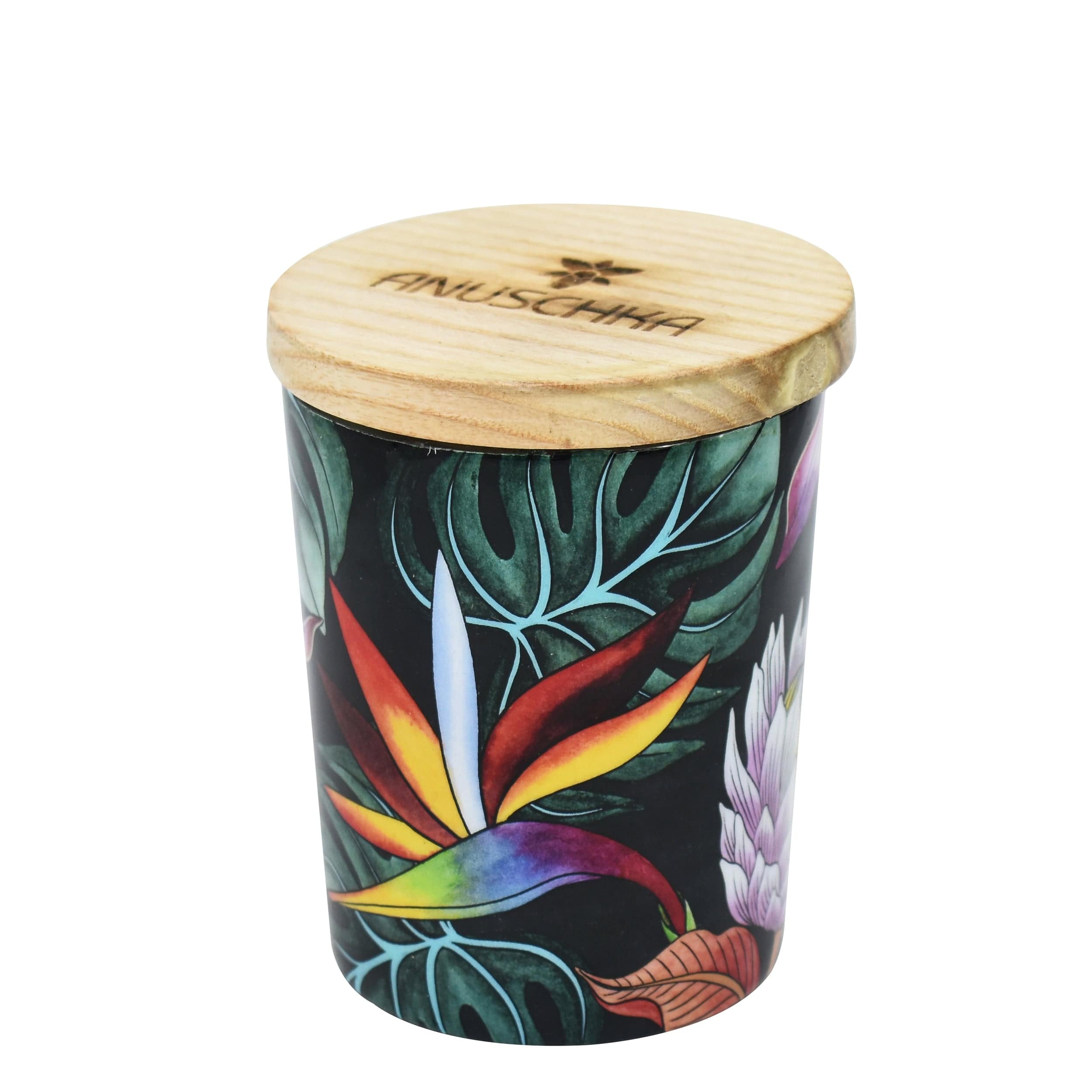 Lemongrass - Floral Printed Glass Candle Jar
