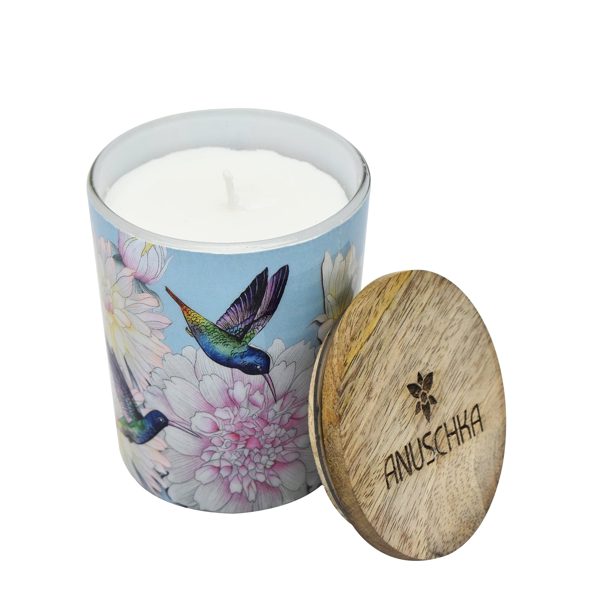 Lavender Fields Scented - Birds Printed Glass Candle Jar - 25005