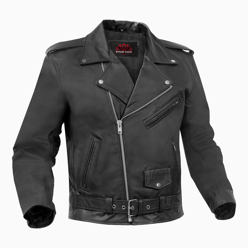 Dawn Rider Men's Premium Black Leather Motorcycle Jacket