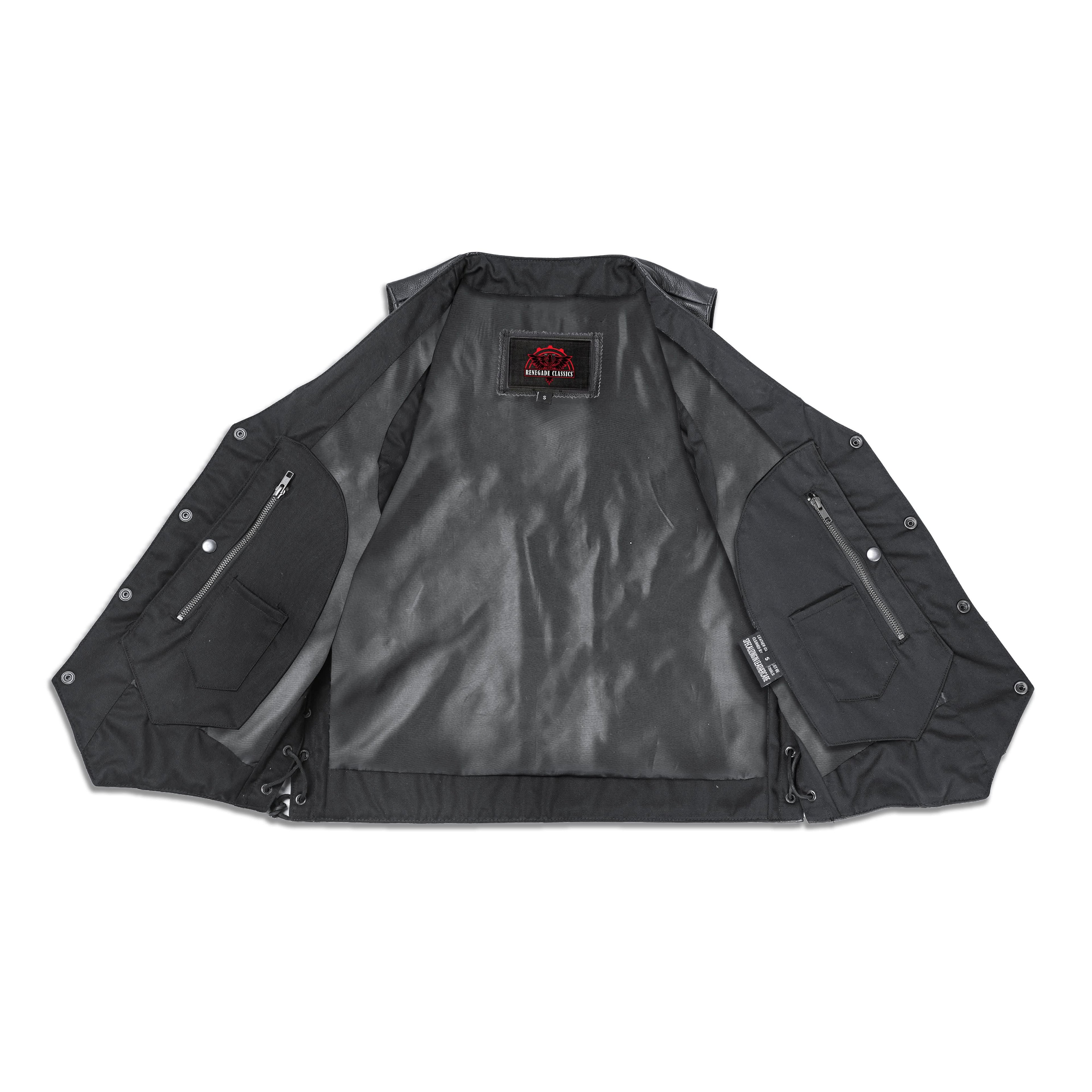 Men's Line Ranger Multi-Pocket Motorcycle Vest - Black