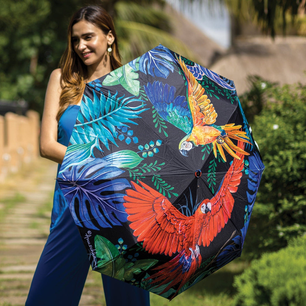Auto Open/ Close Printed Umbrella - Birds