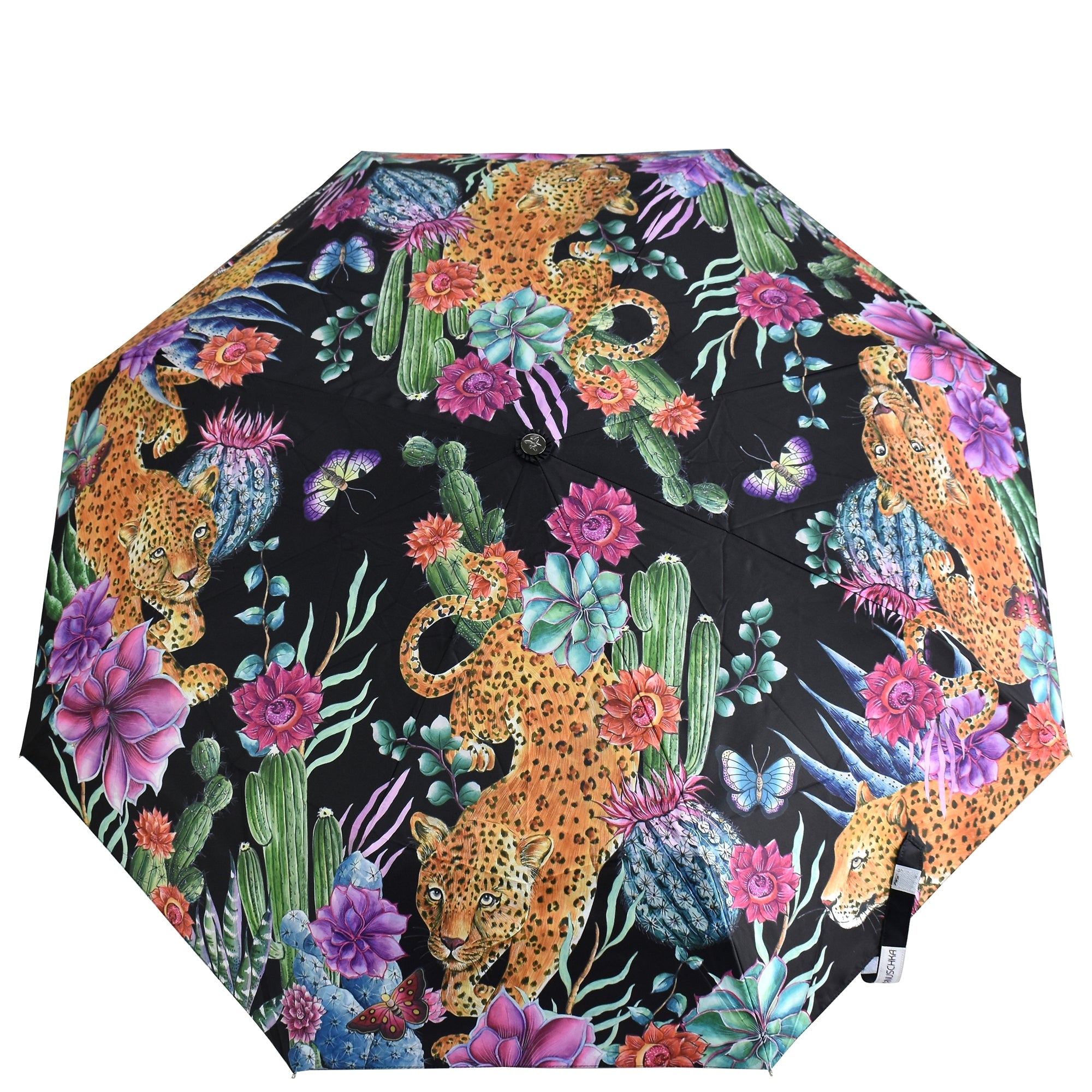 Auto Open/ Close Printed Umbrella - Leopard Floral