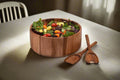 Acacia Wood Large Salad Bowl with Servers