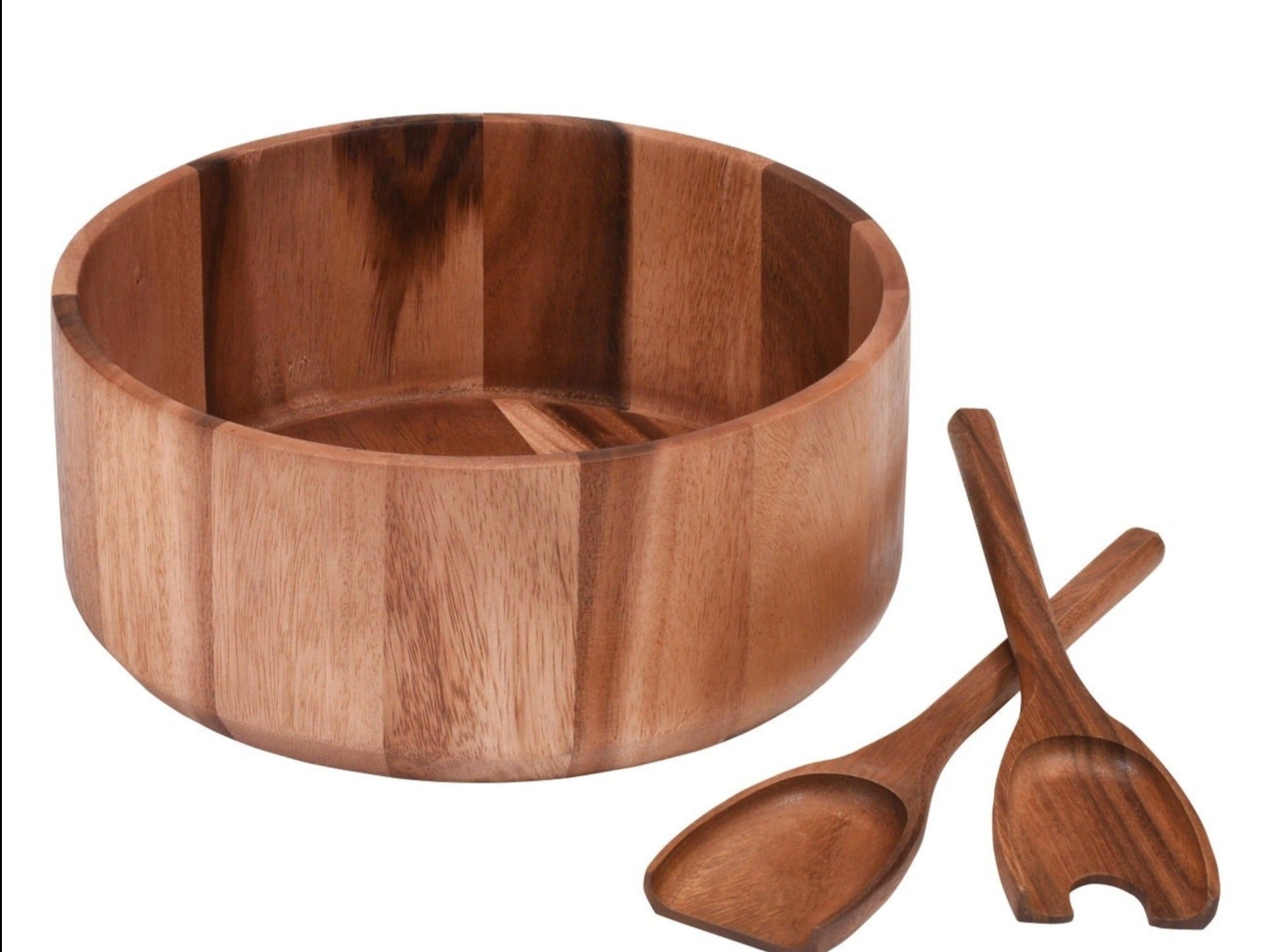 Acacia Wood Extra Large Salad Bowl with Servers