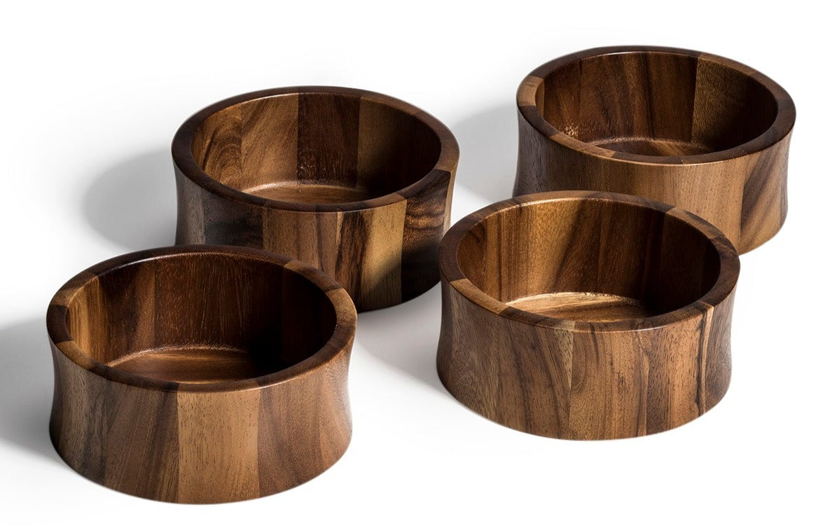 Acacia Wood Individual Salad Bowl x 4- 328A4