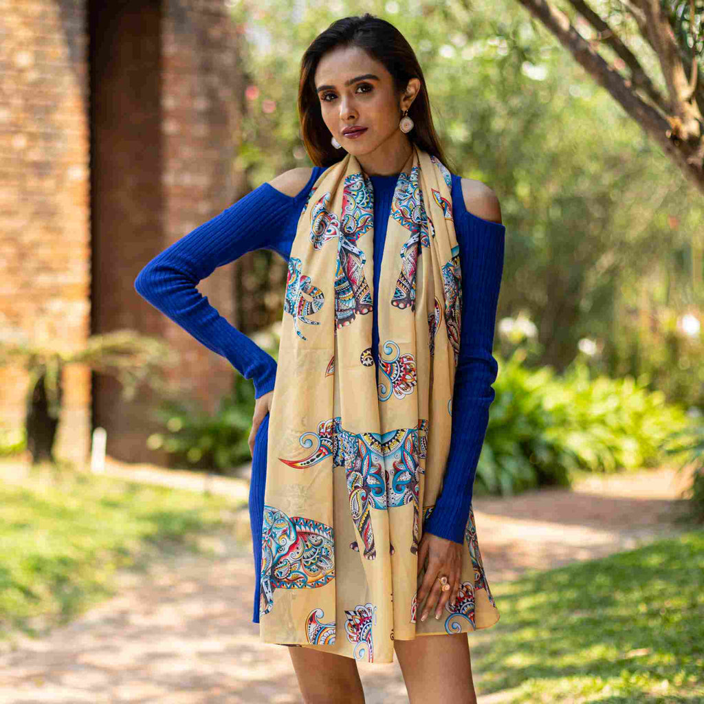 Printed Chiffon Scarf - 3300