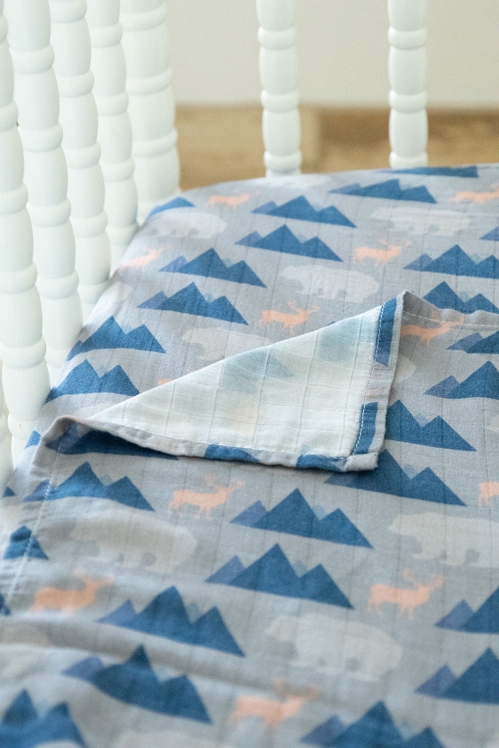 Organic Bamboo Cotton Muslin Crib Sheet in Rustic Retreat