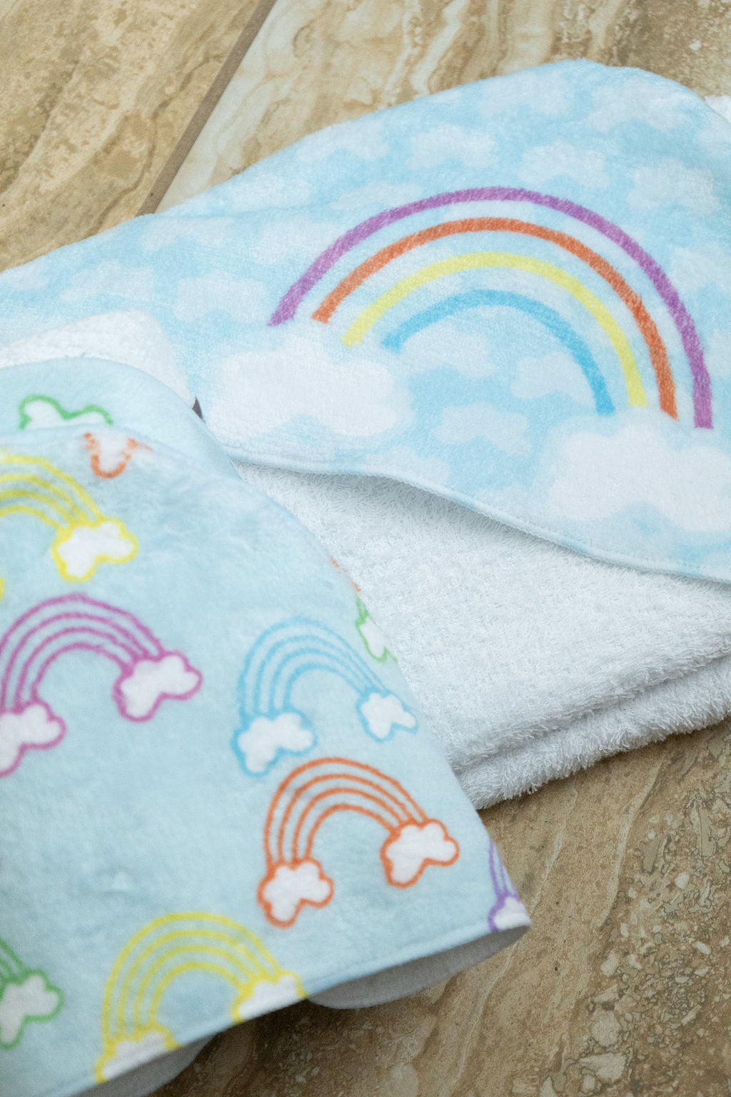 Rainbow Hooded Baby Towel