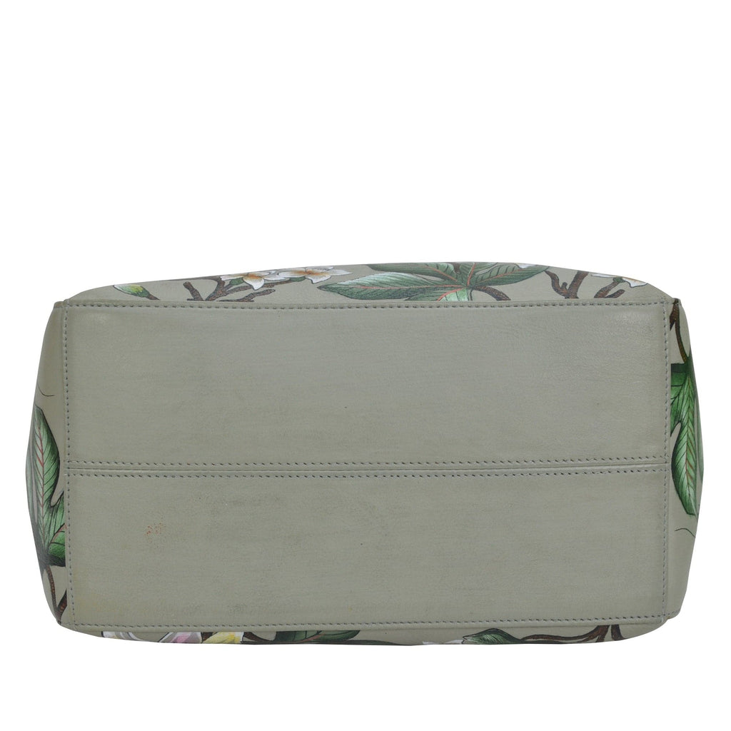 Classic Hobo With Side Pockets - 382 Hand painted original artwork. Genuine leather - floral
