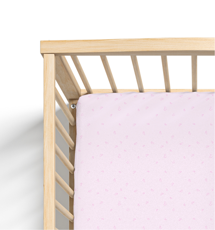 Jersey Knit Polyester Crib Sheet in Love Me True