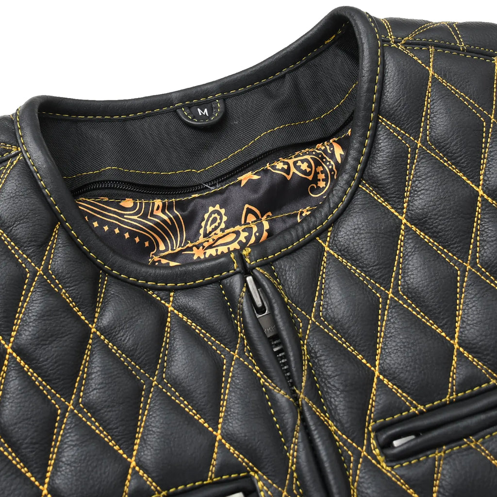 Tactical Emerald Men’s Motorcycle Leather Vest