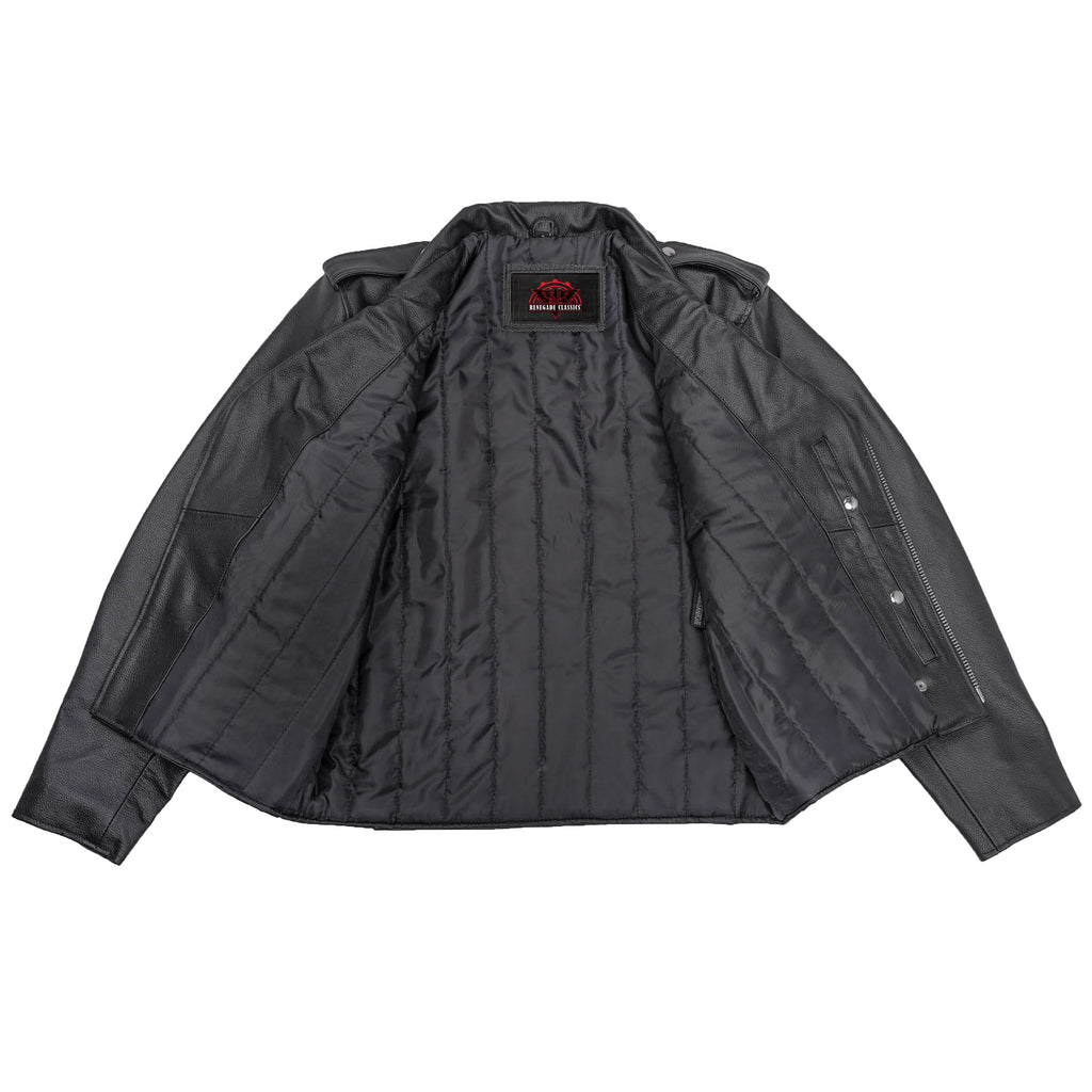 Classic Star Black Men's Leather Motorcycle Jacket – Adjustable Fit