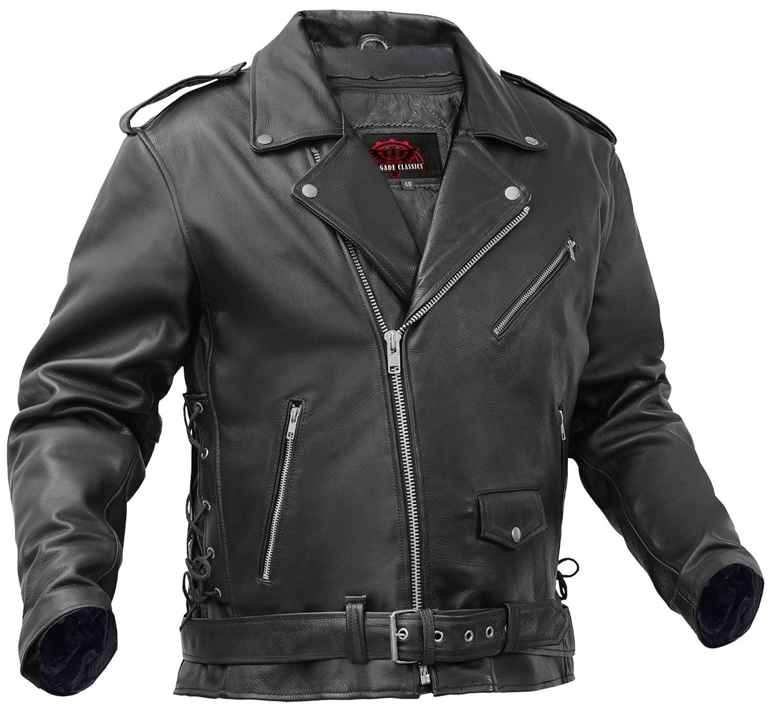 Freedom Rider Black Men's Leather Jacket – Eagle Embossed