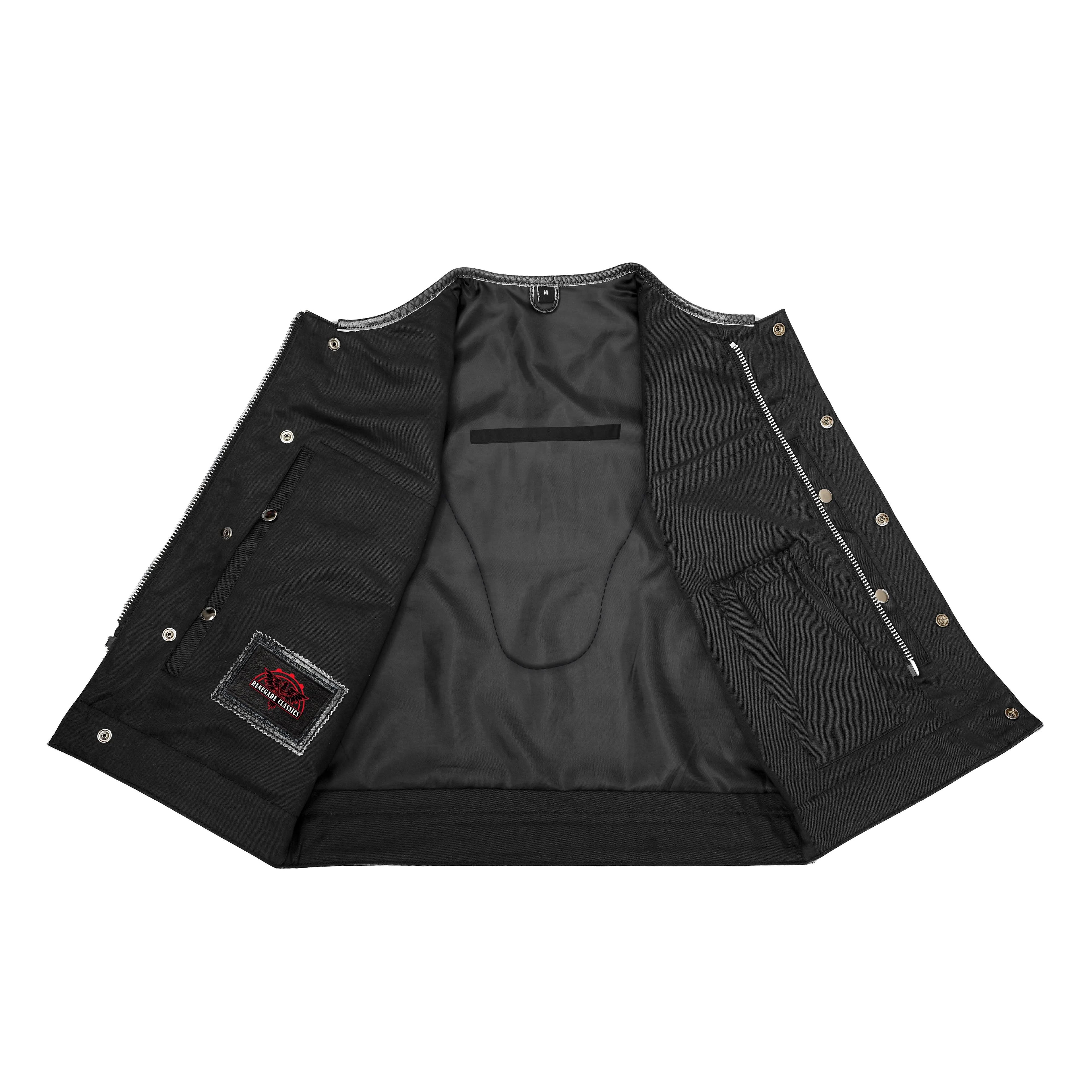 Leather Fang Lowcut Men's Leather Vest