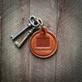 Colorado State Silhouette Leather Keychain Circle