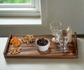 Acacia Wood Long Serving Tray - Solid Bottom