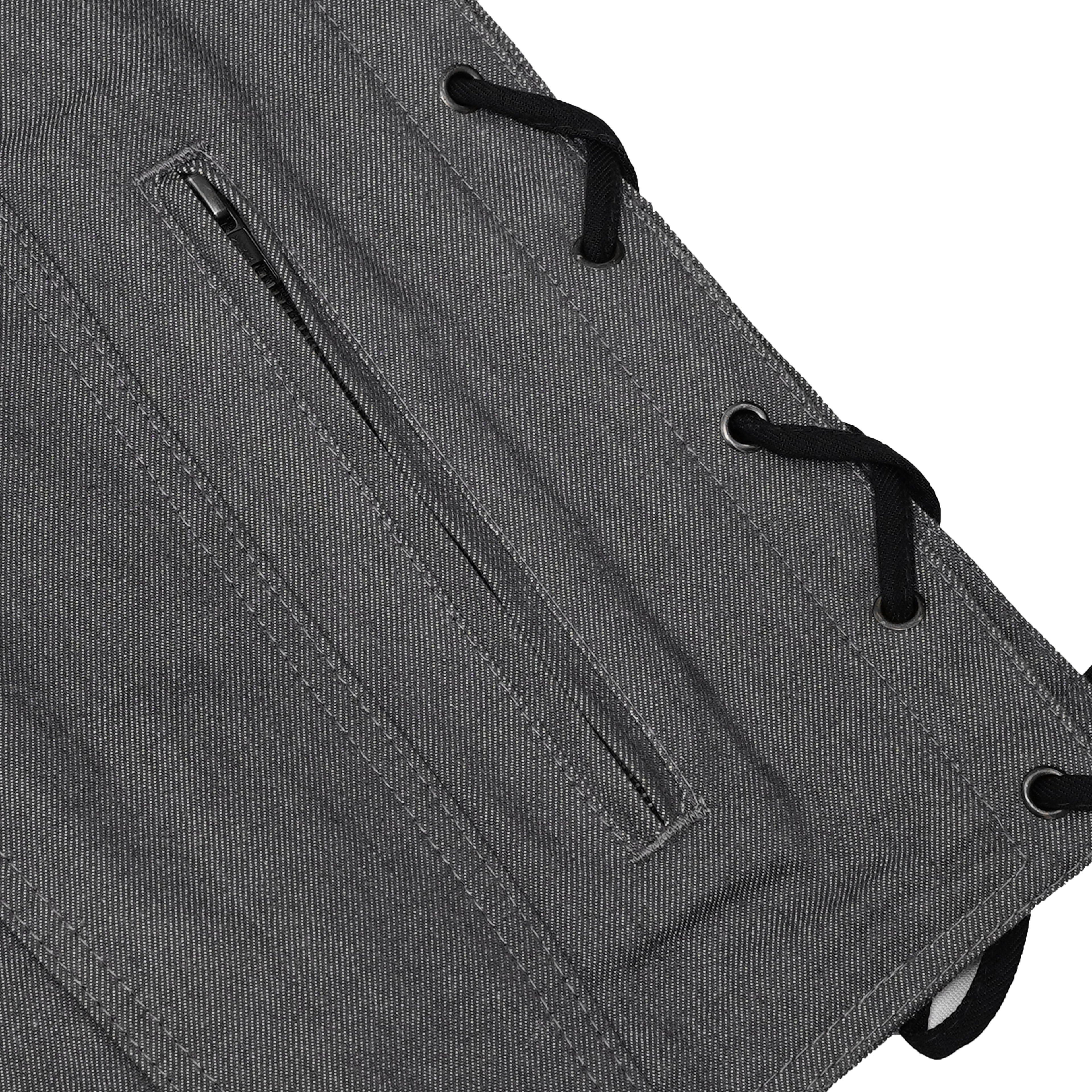 Men's Rough Rub-Off Raw Finish Broken Gray Denim Vest