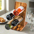 Acacia Wood Floating Wine Bottle Holder - 4 bottle