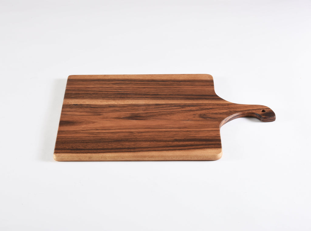 Acacia wood cutting/ charcuterie Square Board with Handle - 12"