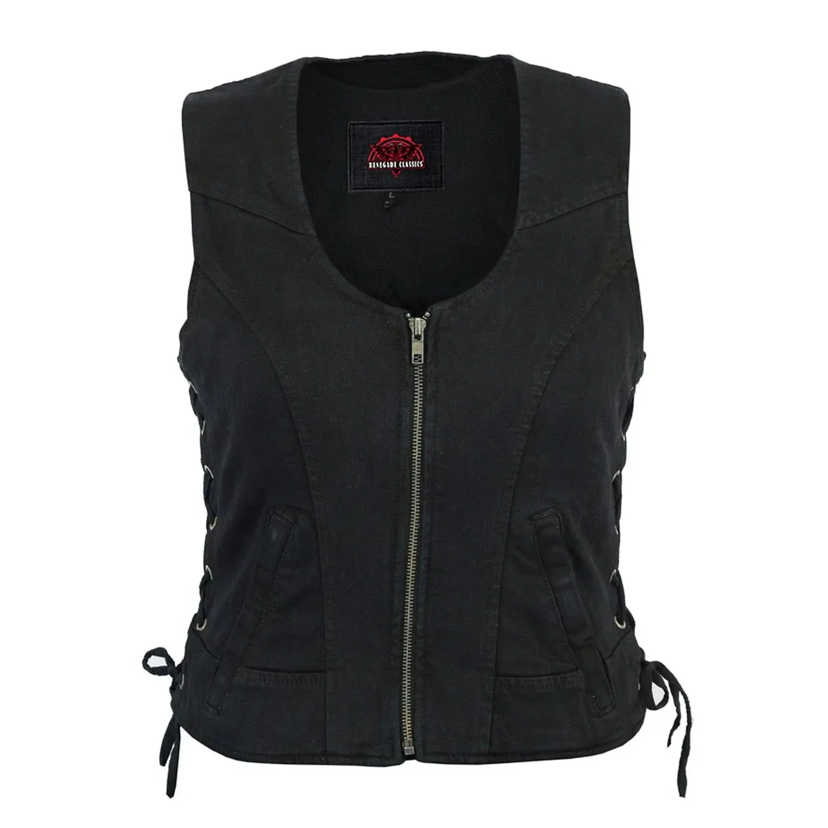Women's Stylish Black Denim Vest