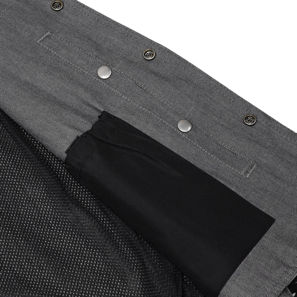 Men's Rough Rub-Off Raw Finish Broken Gray Denim Vest