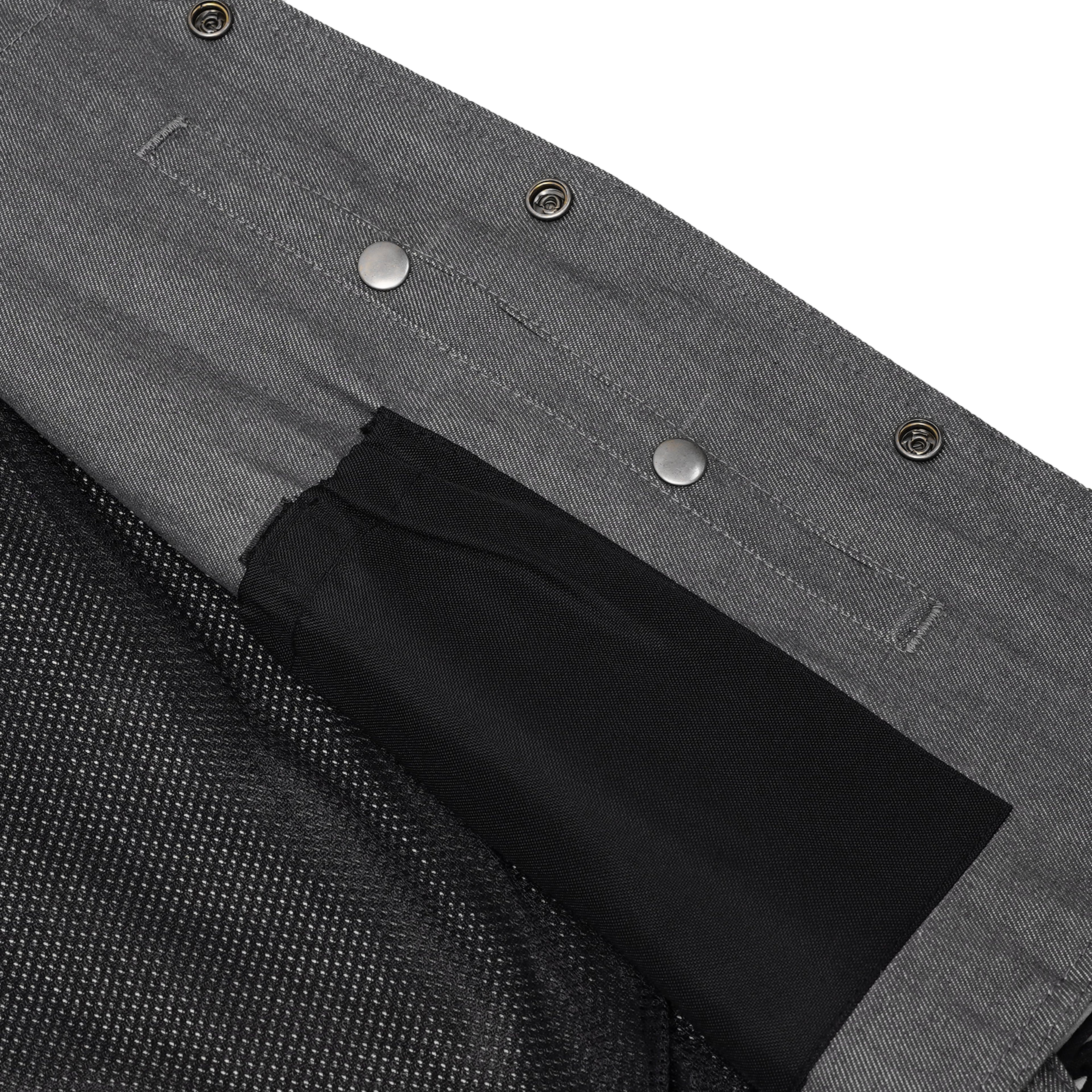 Men's Rough Rub-Off Raw Finish Broken Gray Denim Vest
