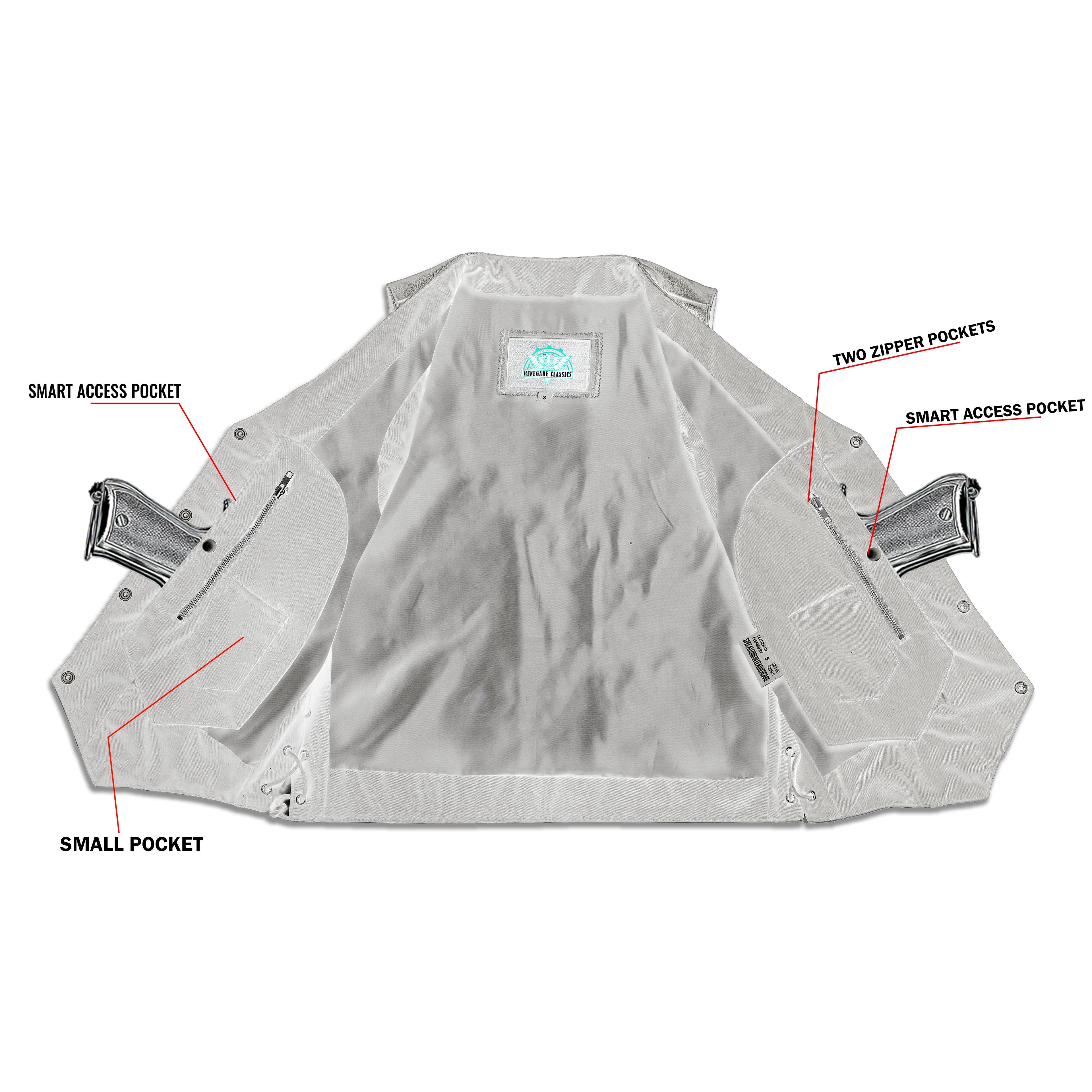 Men's Line Ranger Multi-Pocket Motorcycle Vest - Black