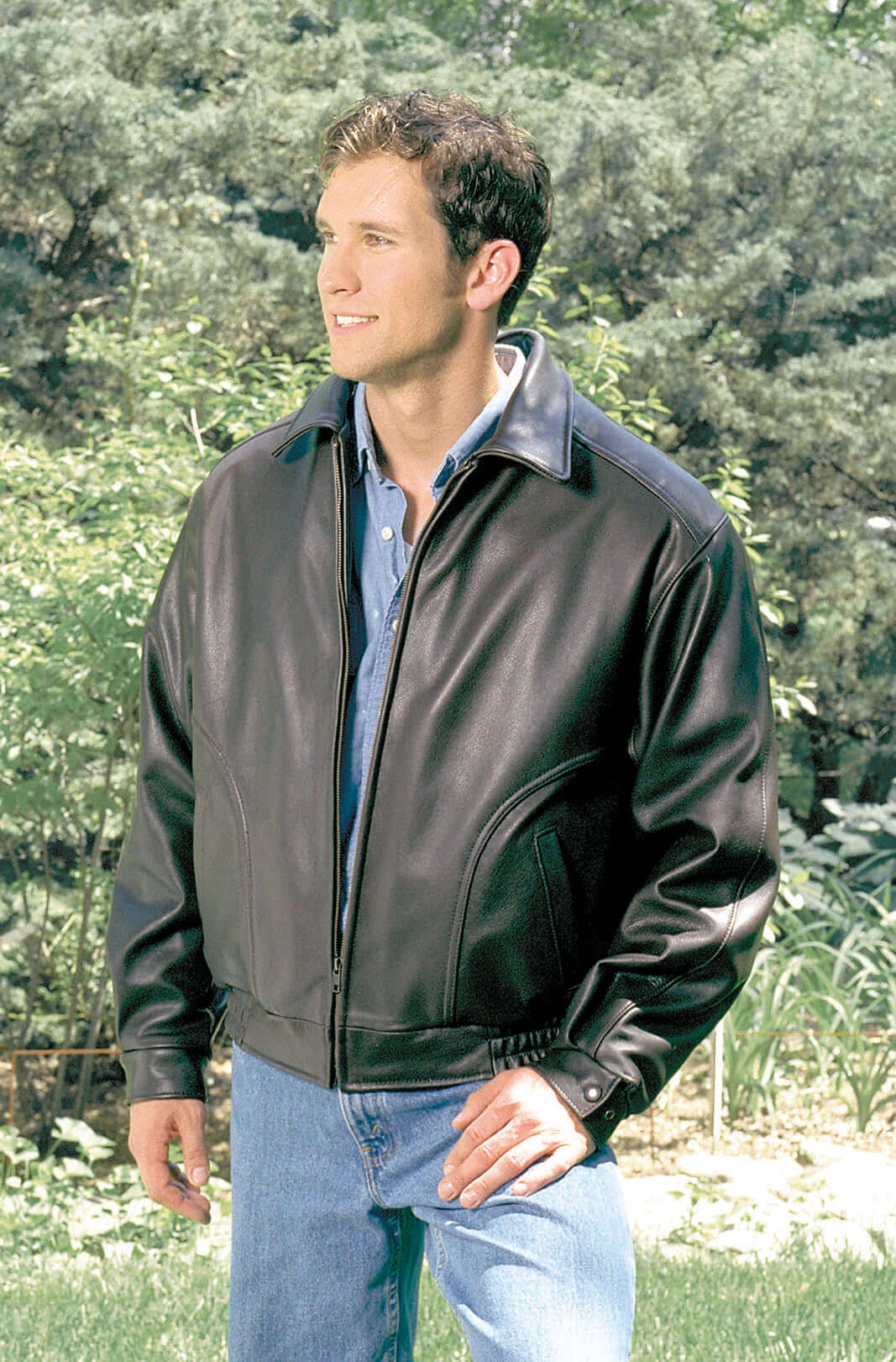REED Men's All American Bomber Leather Jacket Union Made in USA