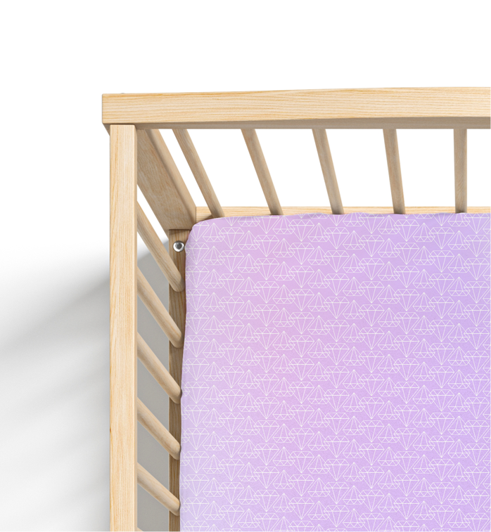 Jersey Knit Polyester Crib Sheet in Diamond Dreams