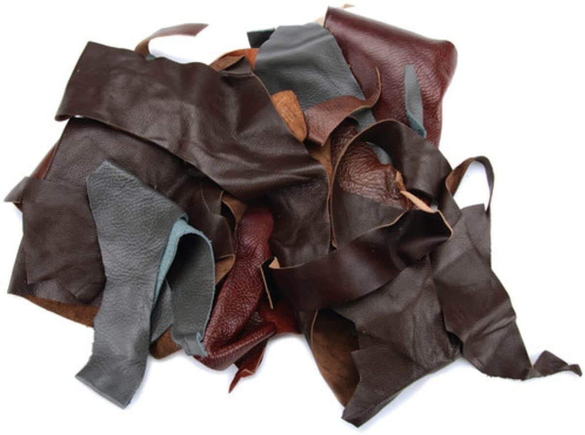 2-Lb Assorted Leather Scraps. Great for Crafts