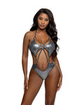 Iridescent Snake 5 Ring Cutout Bodysuit
