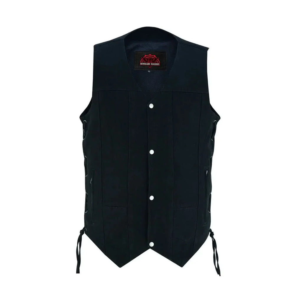 Men's Ten Pocket Denim Utility Vest - TALL