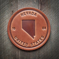 Nevada State Silhouette Leather Coaster