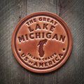 Lake Michigan Leather Coaster