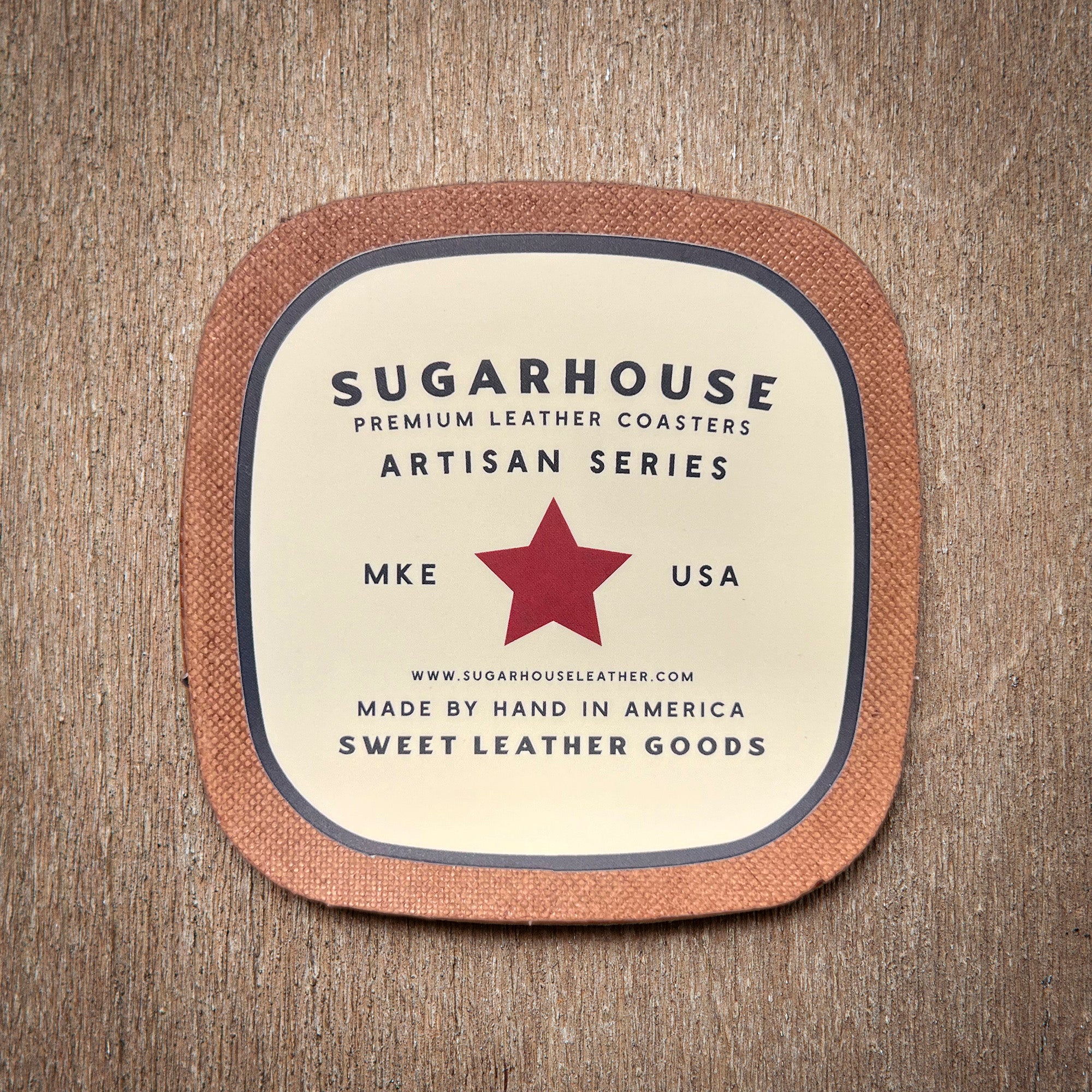 Artisan Leather Coaster Design 07