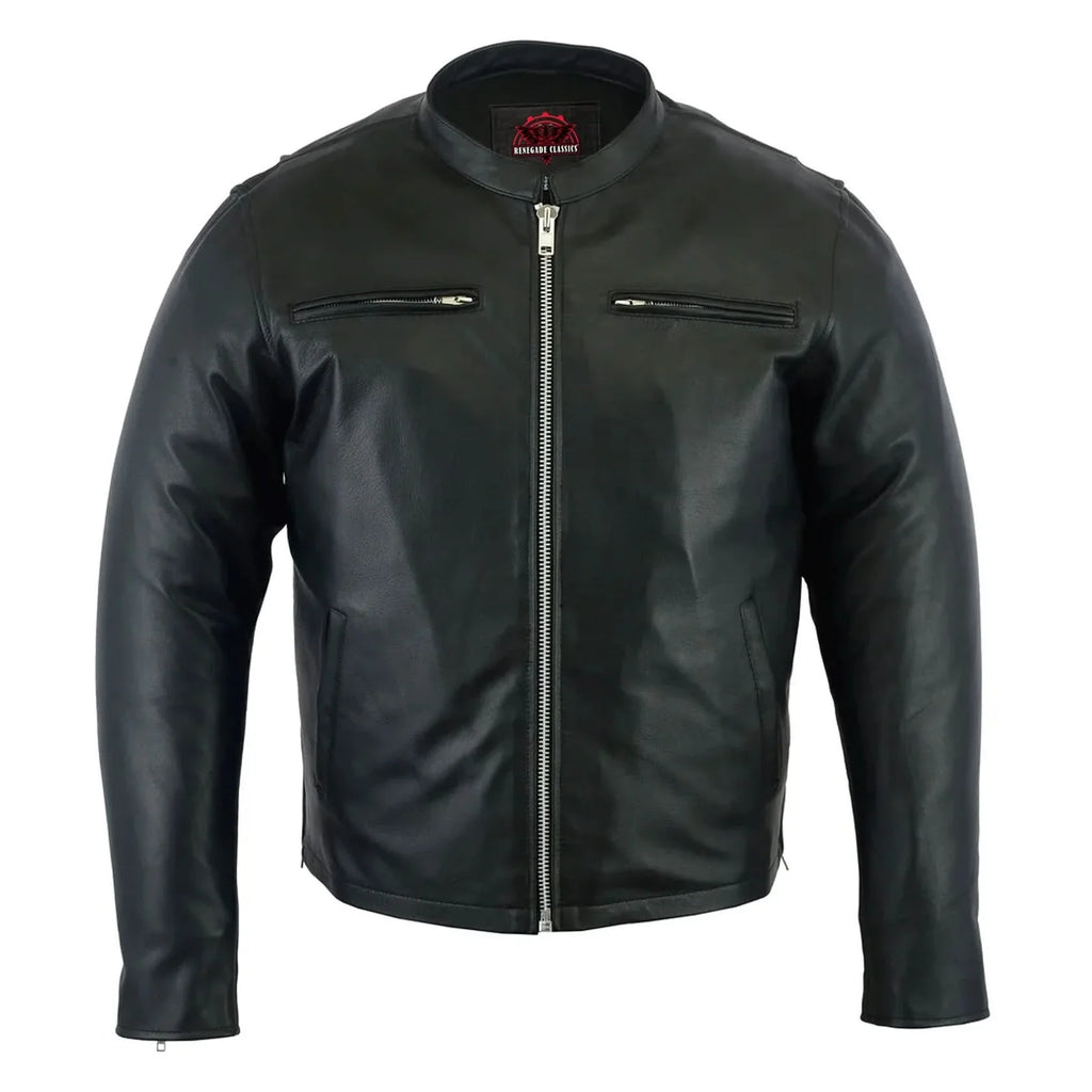 Men's Black Sporty Cruiser Jacket with Removable hood