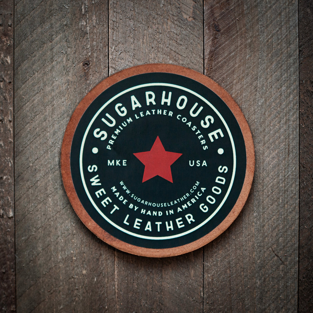 Q Monogram Letter Leather Coaster