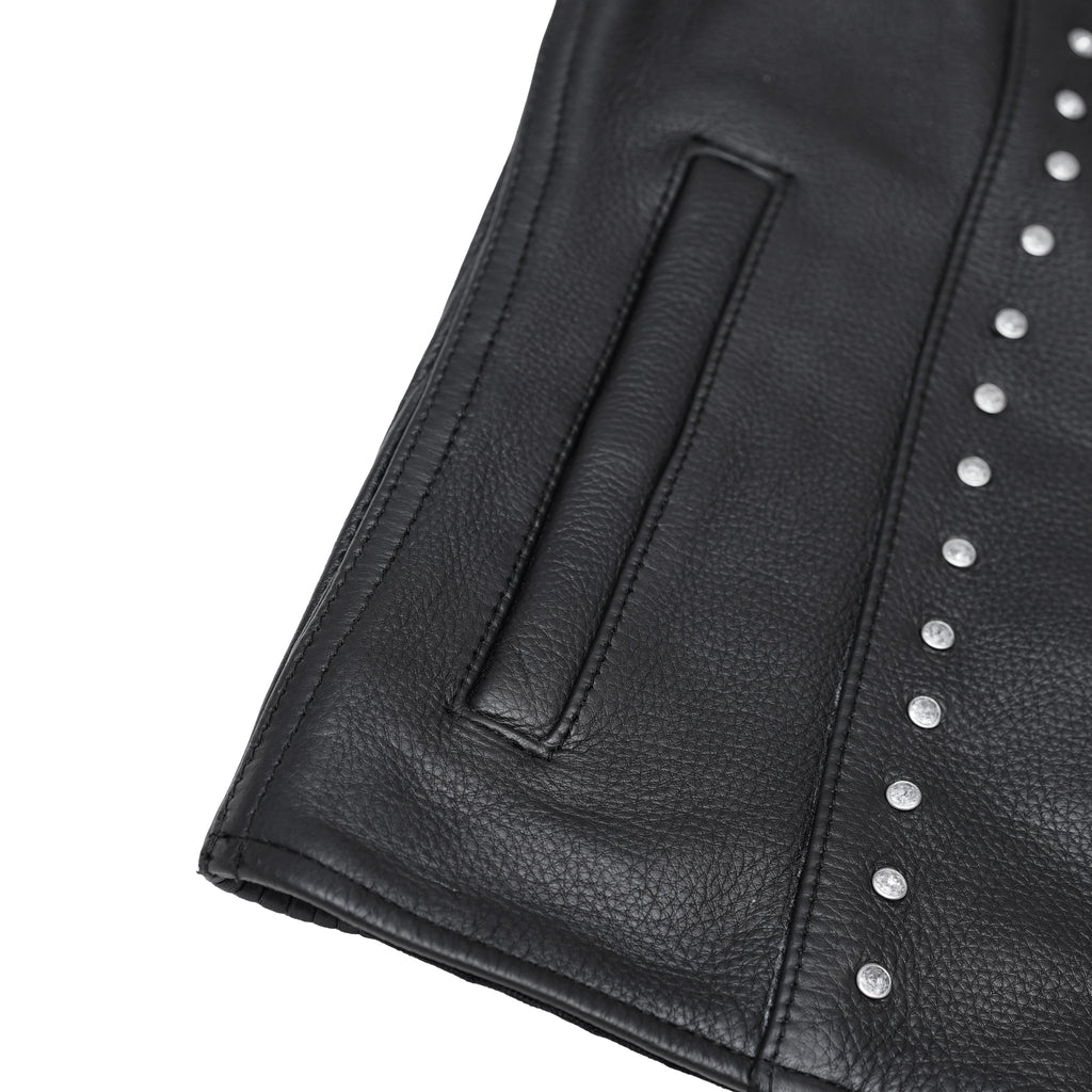 Biker Babe Women's Studded Leather Motorcycle Vest