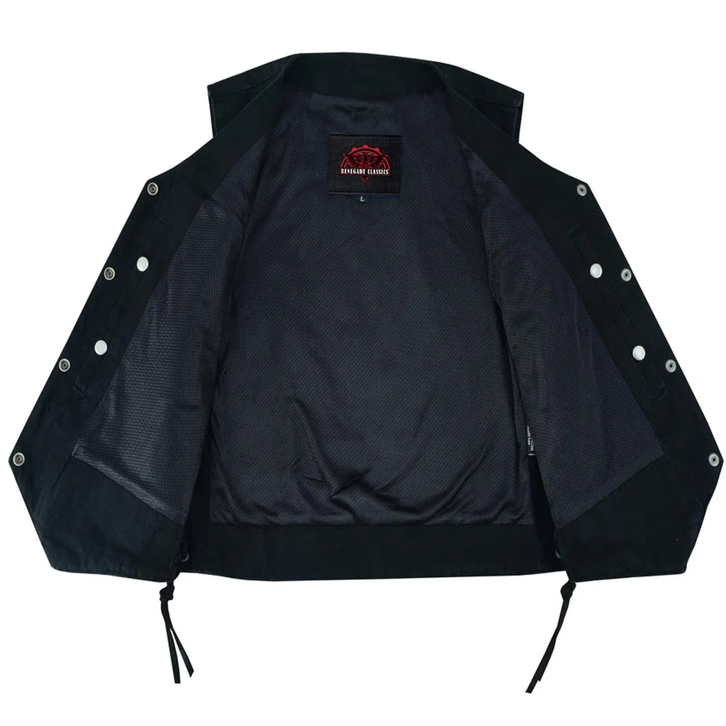 Women's 6 Pocket Denim Utility Vest - Black