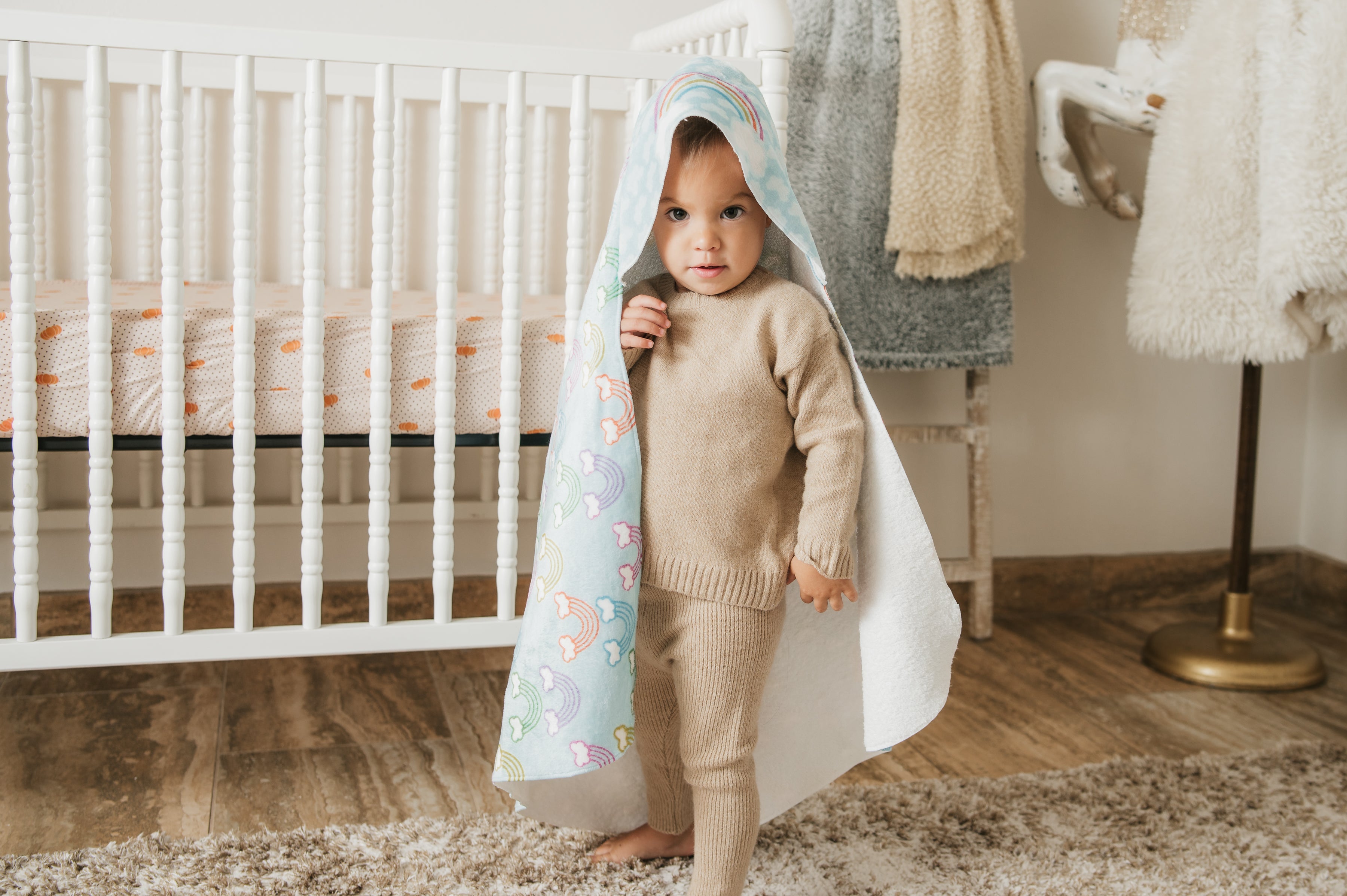 Rainbow Hooded Baby Towel