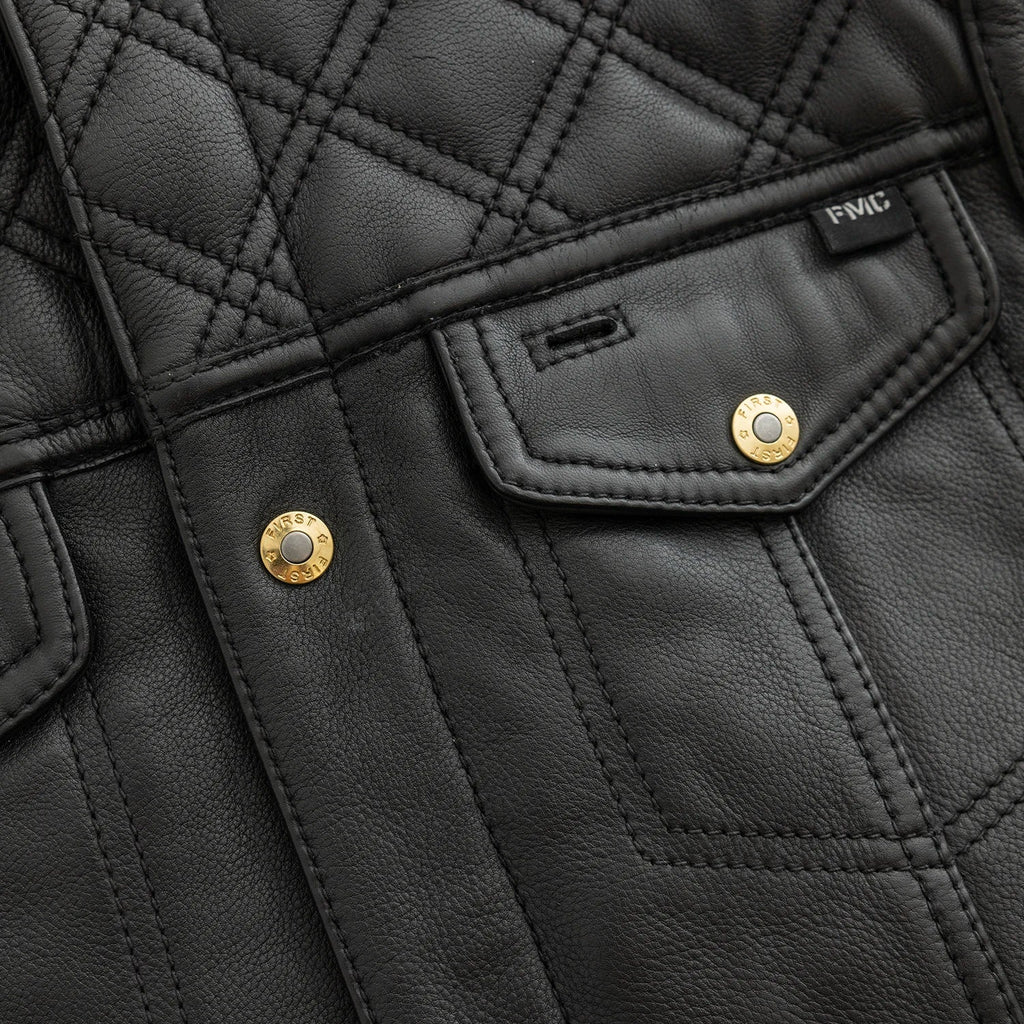 12 Gauge Men's Motorcycle Leather Vest