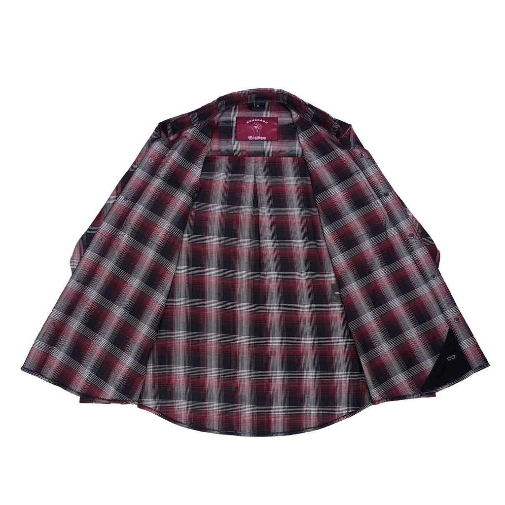 Riveter Men’s Maroon, Black, and White Flannel