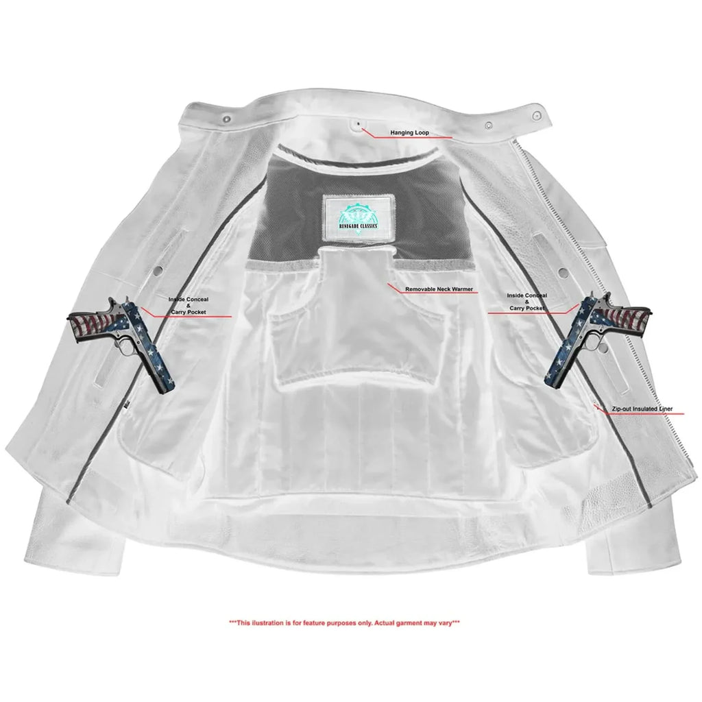 Men's Premium Vented Motorcycle Jacket – Side Laces