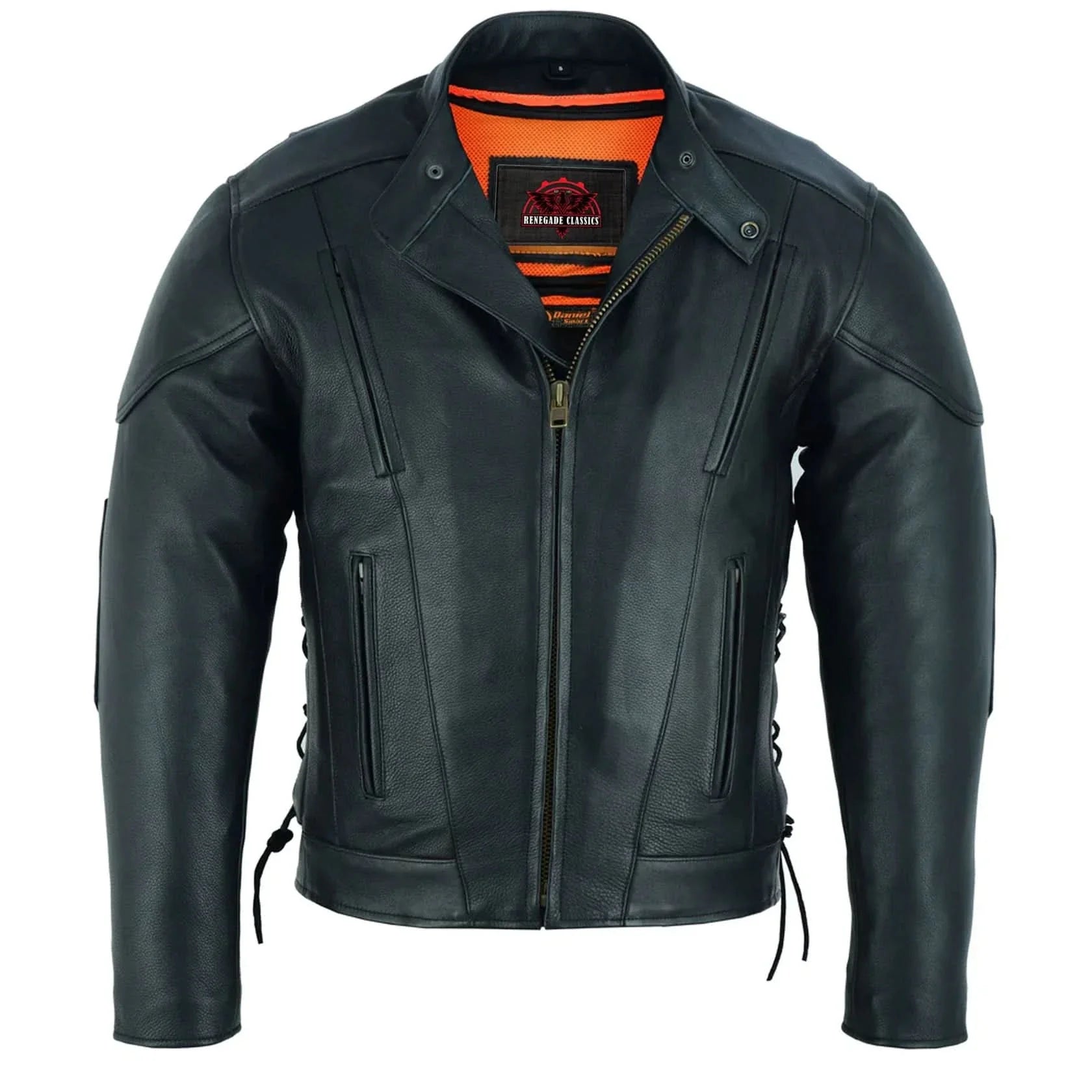 Men's Premium Vented Motorcycle Jacket – Side Laces