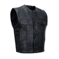 Leather Fang Lowcut Men's Leather Vest
